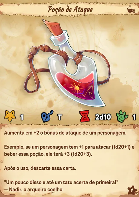 Carta de item do Wild Heroes virada para cima